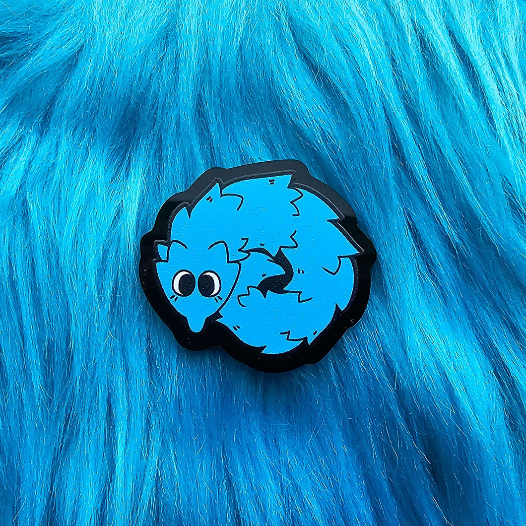 Blue Werm Acrylic Pin