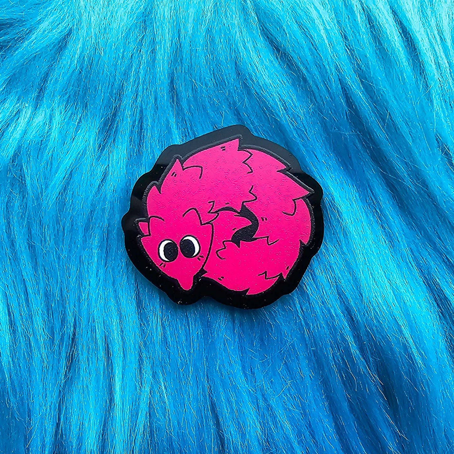 Pink Werm Acrylic Pin - [CLEARANCE]