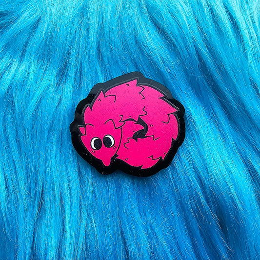 Pink Werm Acrylic Pin - [CLEARANCE]