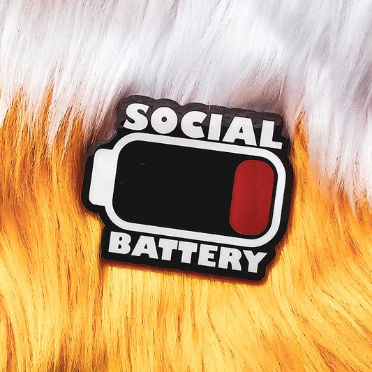 Social Battery Enamel Pin